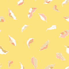 Vector seamless background with colorful watercolor illustration of foliage and plants. Can be used for wallpaper, pattern fills, web page, surface textures, textile print, wrapping paper