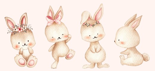 Obraz na płótnie Canvas Cute rabbits