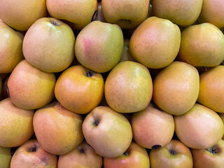 Yellow apples in the market