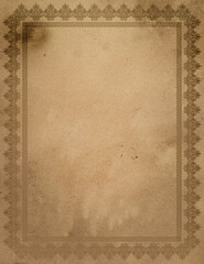 Old grunge paper with decorative border.