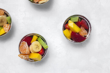 Recyclable take away fruit cups