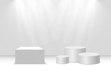 Round podium or platform on a transparent background.	
