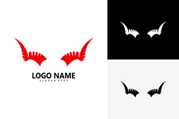 Devil horn logo vector illustration design template