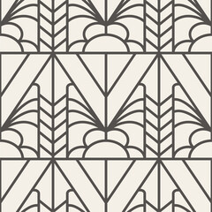 Seamless art deco geometric black and white pattern