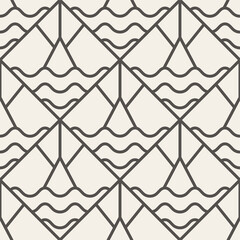 Seamless art deco geometric black and white pattern