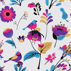 Seamless floral textile pattern.