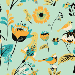 Obraz premium Seamless floral textile pattern.
