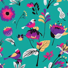 Seamless floral textile pattern.