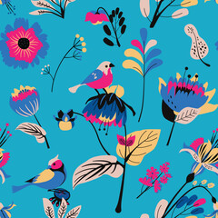 Seamless floral textile pattern.