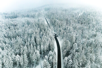 Winter Wonderland, Aerial Photography, Black Forest, Road, Journey, Snow