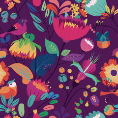 Seamless floral textile pattern.