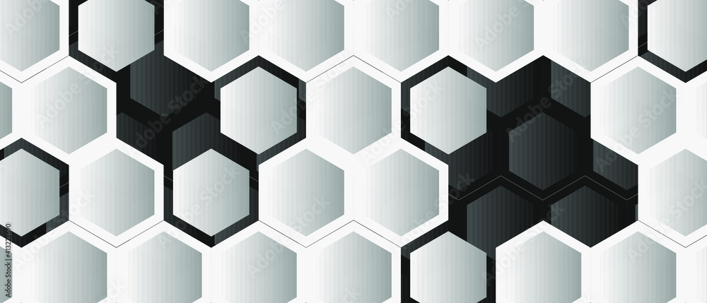 Poster abstract technology background with hexagons. modern vector illustration