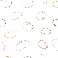 One line art style potato. Abstract creative food in minimalism design. Hand drawn vector illustration. 