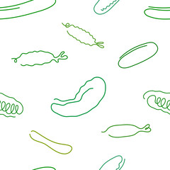 One line art style cucumber. Abstract creative food in minimalism design. Hand drawn vector illustration. 