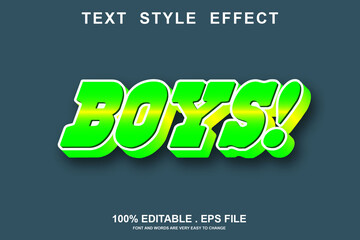 boys text effect editable