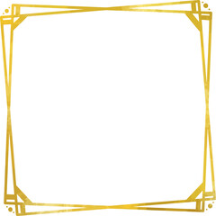 ゴールドの四角形を2個重ねたフレーム　　ベクター素材