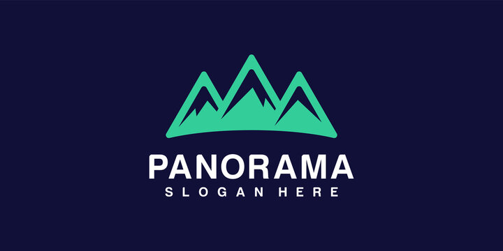 Panorama mountain logo design inspiration