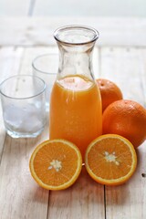 orange juice and oranges