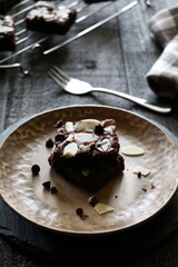 Brownies with  chocolate chip and nuts