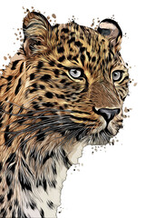 Kunstvoll gemalter Leopard Portrait