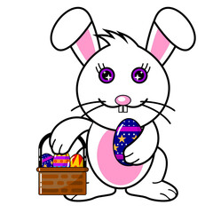 Easter day graphic illustration with egg and rabbit design