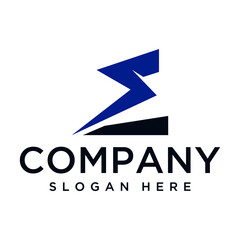 initial letters ES logo design with lightning vector shape icon