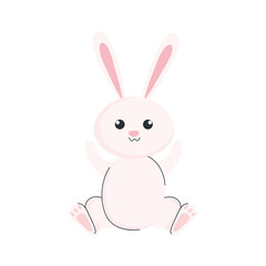 cute little rabbit rodent seasonal icon vector illustration design