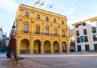 Castellón de la Plana, Valencian Community, Spain (Costa del Azahar). Palacio Municipal (Municipal palace or Town hall) on the Main square (plaza Mayor).
