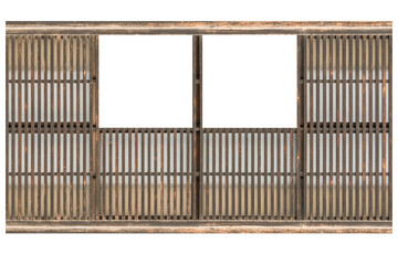 Shoji , Traditional Japanese door,window or room divider consisting isolated on a white background