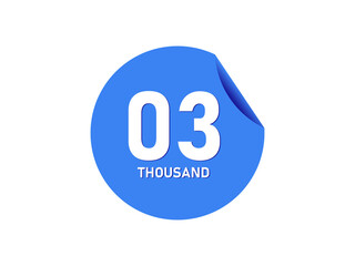 3 Thousand texts on the blue sticker