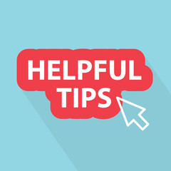 helpful tips button with mouse pointing arrow- vector illustration