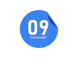 9 Thousand texts on the blue sticker