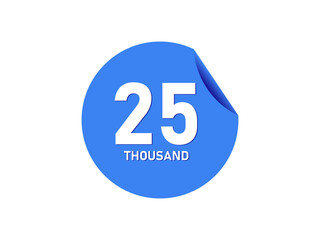 25 Thousand texts on the blue sticker