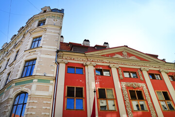 Beautiful architecture in the Old Town of Riga, Latvia, Baltic states.