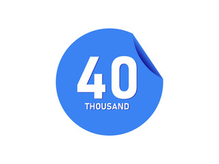 40 Thousand texts on the blue sticker