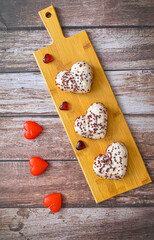 Baked hearts, romantic concept, Valentine's Day