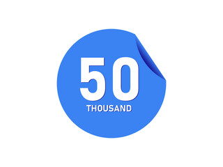 50 Thousand texts on the blue sticker