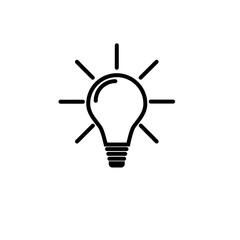 Light Bulb line icon vector, isolated on white background. Idea sign, solution, thinking concept. Lighting Electric lamp. Electricity, shine. Trendy Flat style for graphic design, Web site, UI. EPS