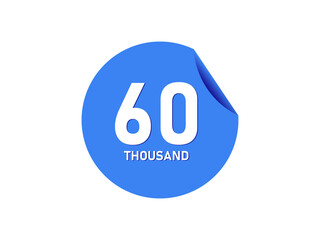 60 Thousand texts on the blue sticker