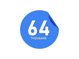 64 Thousand texts on the blue sticker