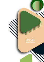 Logo with speed lines in the shape of a circle and a triangle. Modern icon design. Creative sign or symbol. Geometric design element. Vector