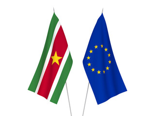 European Union and Suriname flags