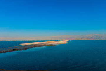 Huge lumps of salt in the Dead Sea, Israel