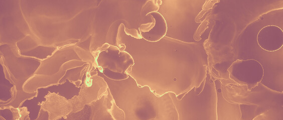 Ink Gold Pattern. Orange Glitter Splash. Brown Art Hot Bronze Abstraction. Red Old Artistic Fire. Ink Gold Marble. Art Heat Lava Abstraction. Red Volcanic Liquid. Ink Golden Background.