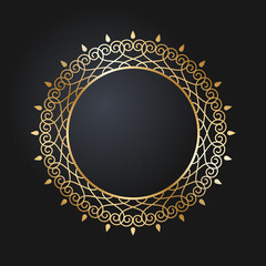 Beautiful gold frame. Festive design. Vector illustration EPS10