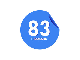 83 Thousand texts on the blue sticker