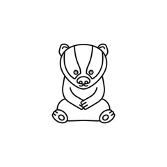 Badger vector line icon
