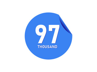 97 Thousand texts on the blue sticker