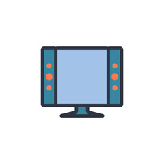 Television Flat Icon Design Vector template illustration