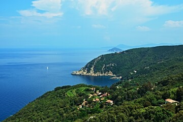 Italy- view on the north shoreon the island of Elba